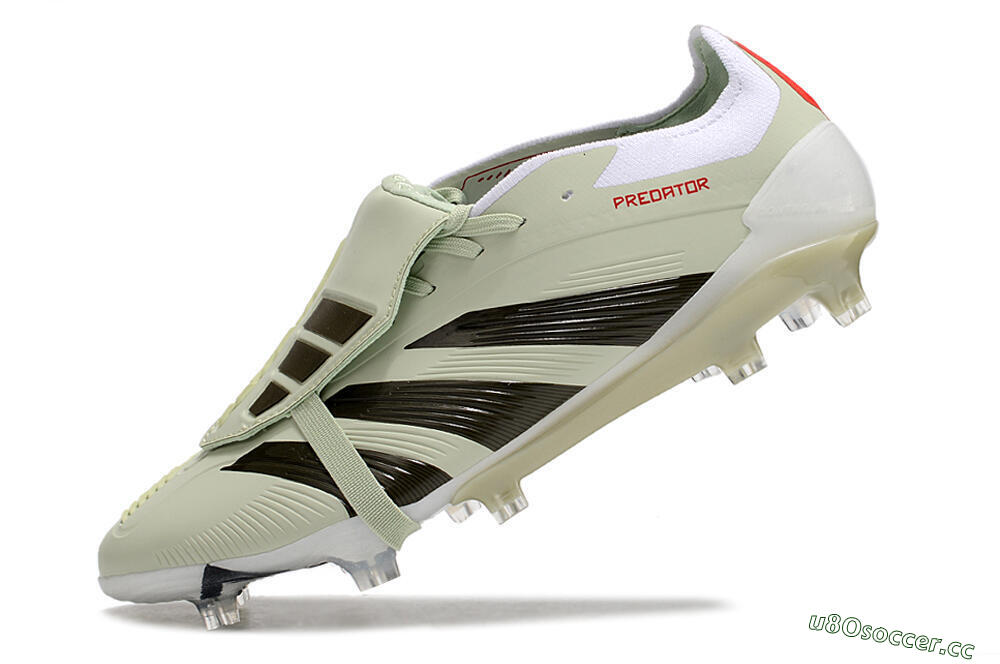 Men's Adidas Predator Elite Foldover Tongue FG Firm Ground Low-Tops Football Boots - Beige/Black/White 5