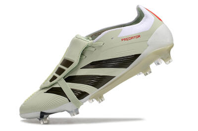 Men's Adidas Predator Elite Foldover Tongue FG Firm Ground Low-Tops Football Boots - Beige/Black/White