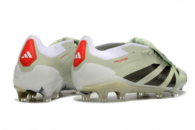 Men's Adidas Predator Elite Foldover Tongue FG Firm Ground Low-Tops Football Boots - Beige/Black/White