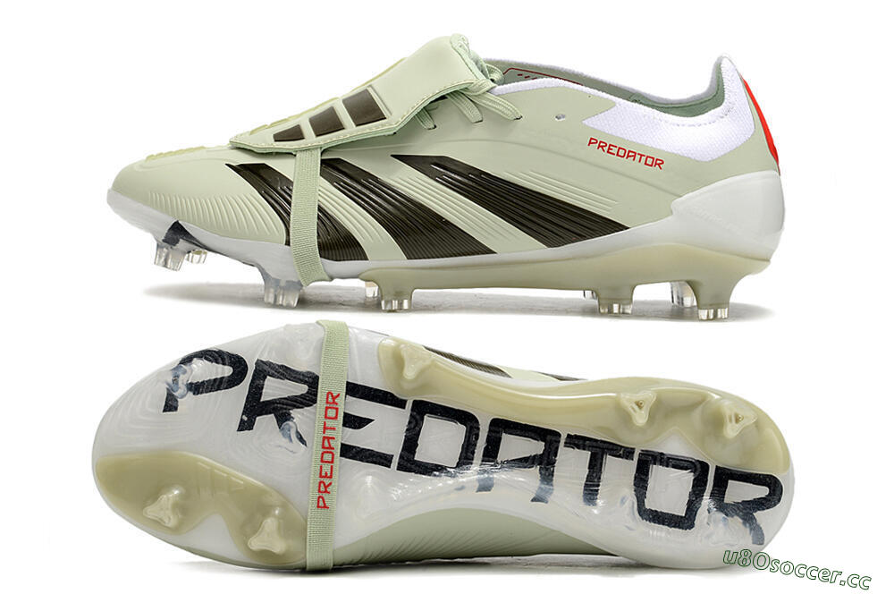 Men's Adidas Predator Elite Foldover Tongue FG Firm Ground Low-Tops Football Boots - Beige/Black/White 1
