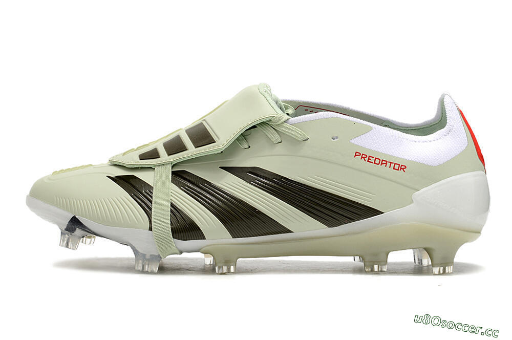 Men's Adidas Predator Elite Foldover Tongue FG Firm Ground Low-Tops Football Boots - Beige/Black/White 0