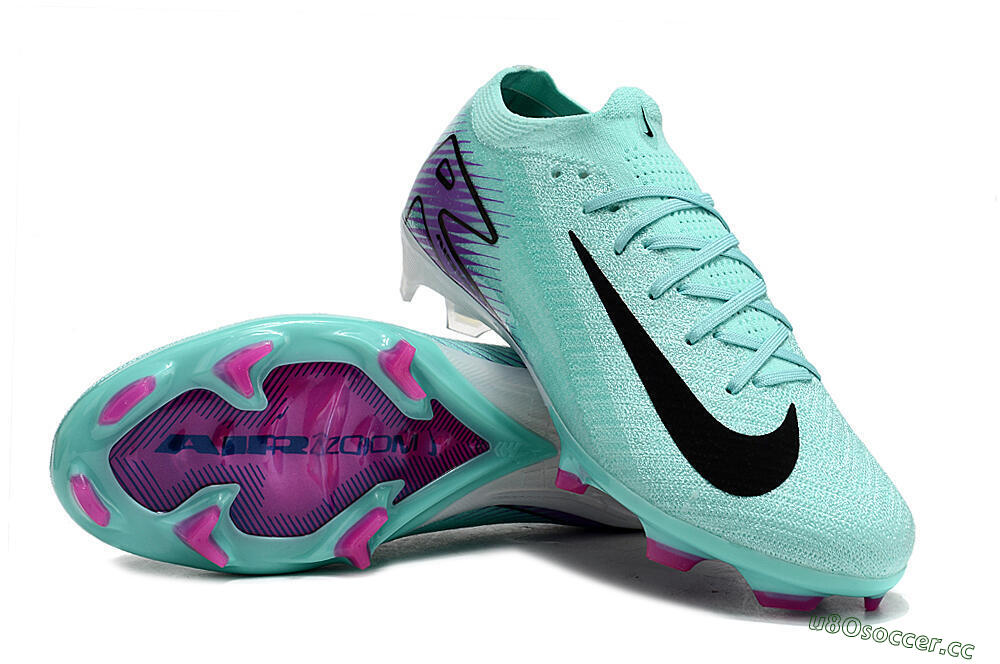 Men's Nike Air Zoom Mercurial Vapor 16 Elite FG Firm Ground Low-Tops Football Boots - Green/Purple/Black 3
