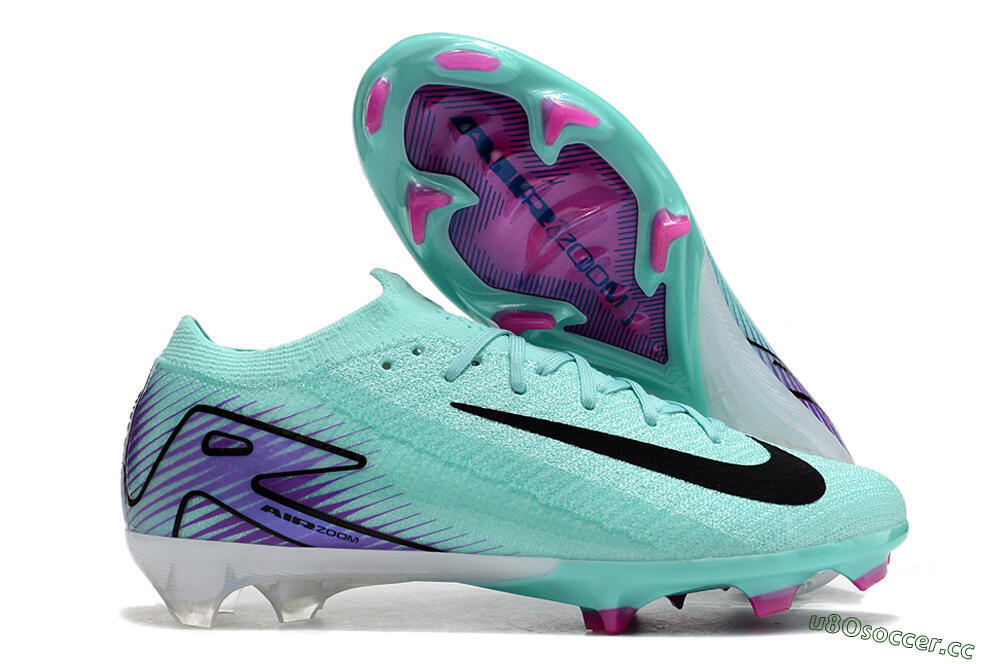 Men's Nike Air Zoom Mercurial Vapor 16 Elite FG Firm Ground Low-Tops Football Boots - Green/Purple/Black 2