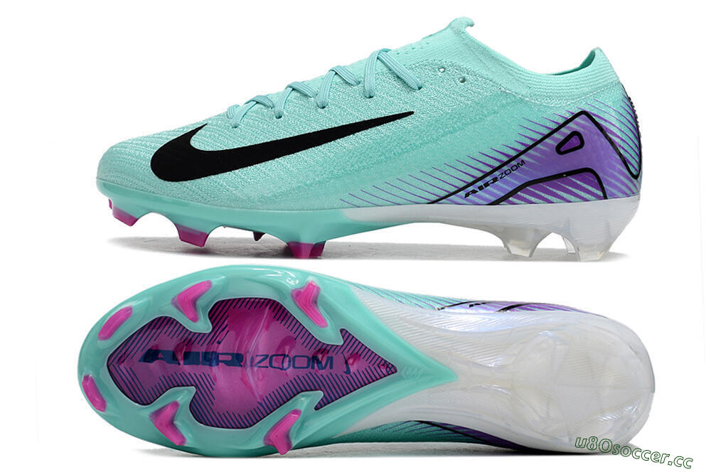 Men's Nike Air Zoom Mercurial Vapor 16 Elite FG Firm Ground Low-Tops Football Boots - Green/Purple/Black 1