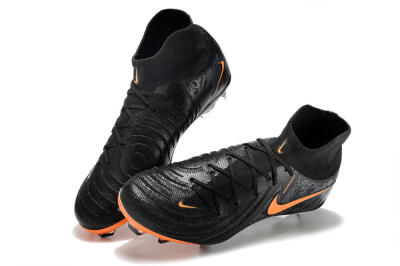 Men's Nike Phantom Luna Elite FG Firm Ground High-Tops Football Boots - Black/Silver/Orange