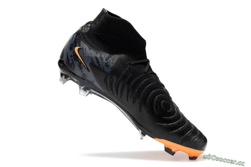 Men's Nike Phantom Luna Elite FG Firm Ground High-Tops Football Boots - Black/Silver/Orange 4