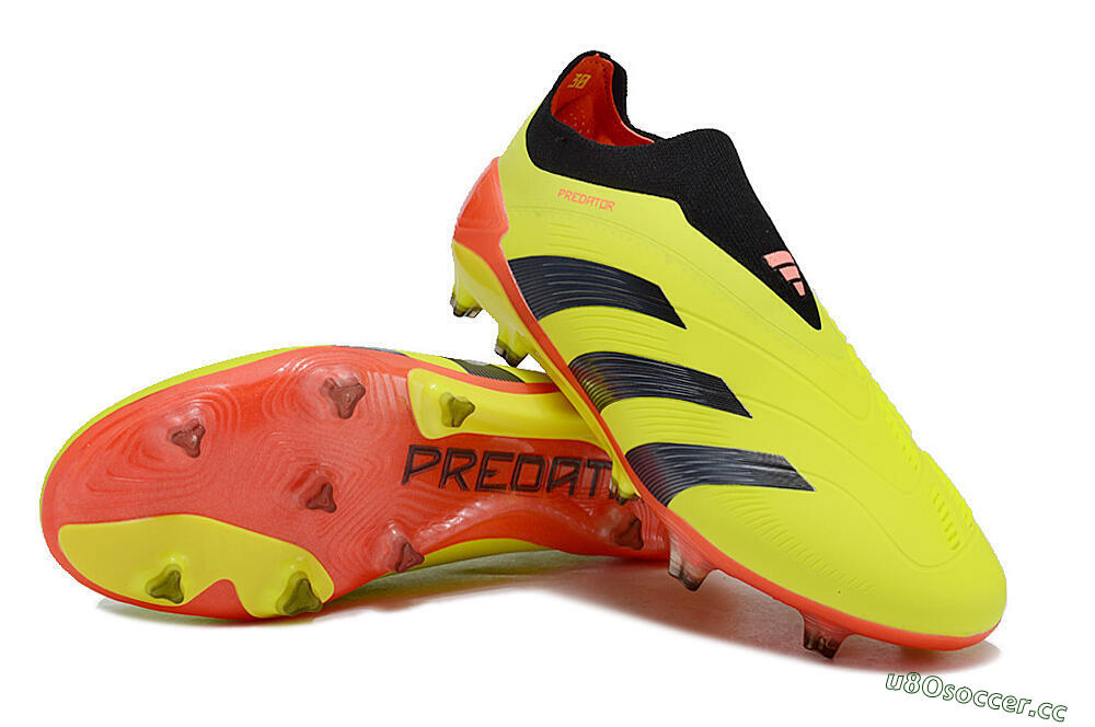 Men's Adidas Predator Accuracy+ FG Firm Ground Low-Tops Football Boots - Yellow/Black/Red 3
