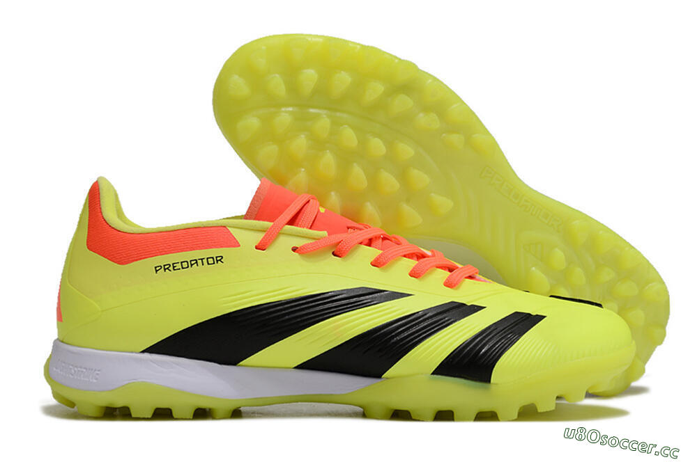 Men's Adidas Predator 24 Elite TF Artificial Turf Low-Tops Football Shoes - Yellow/Black/Red 2