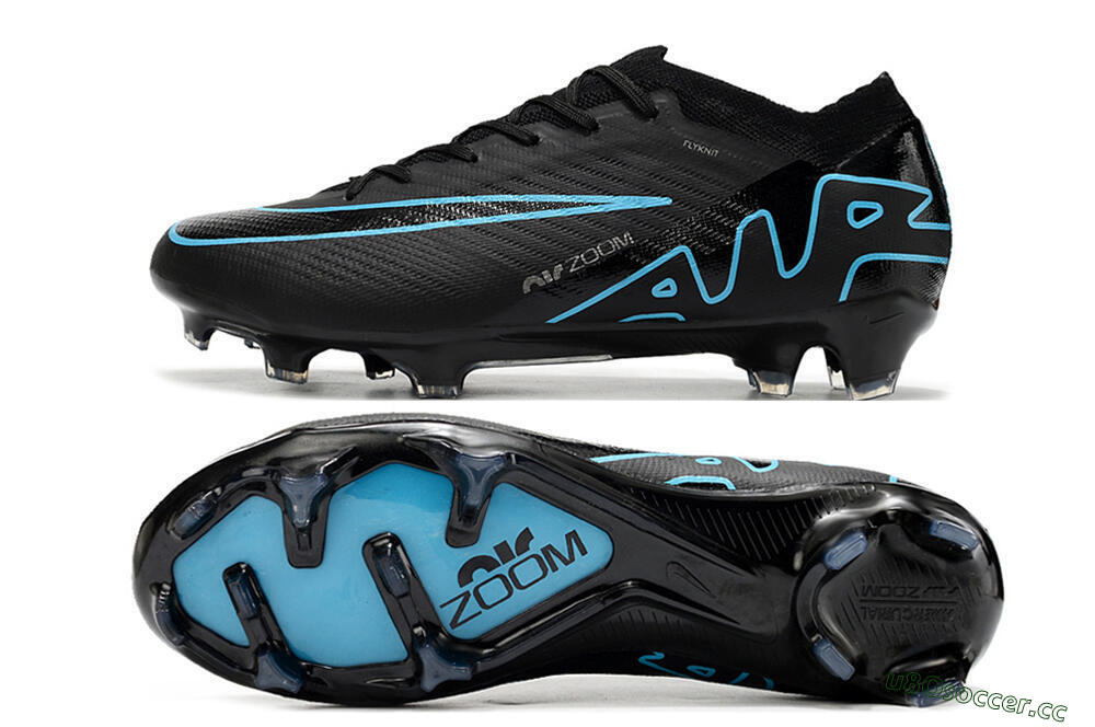 Men's Nike Air Zoom Mercurial Vapor 15 Elite FG Firm Ground Low-Tops Football Boots - Black/Jade/Blue 1