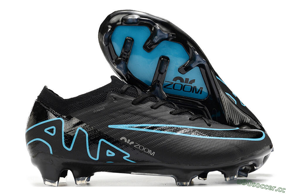 Men's Nike Air Zoom Mercurial Vapor 15 Elite FG Firm Ground Low-Tops Football Boots - Black/Jade/Blue 2