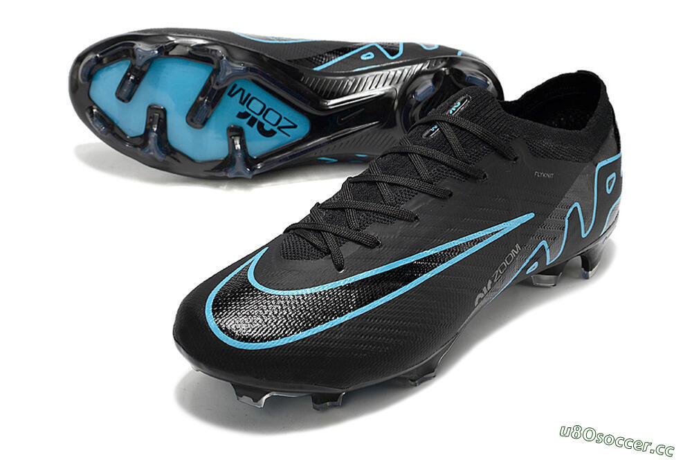 Men's Nike Air Zoom Mercurial Vapor 15 Elite FG Firm Ground Low-Tops Football Boots - Black/Jade/Blue 3