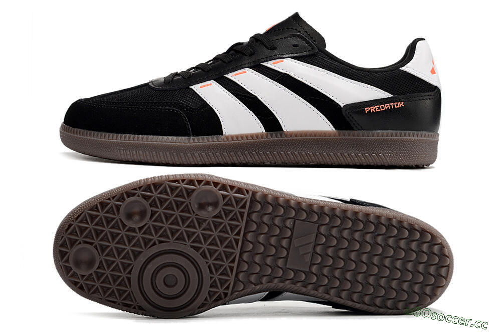 Men's Adidas Predator 24 League IC Indoor & Futsal Low-Tops Football Shoes - Black/White/Brown 1