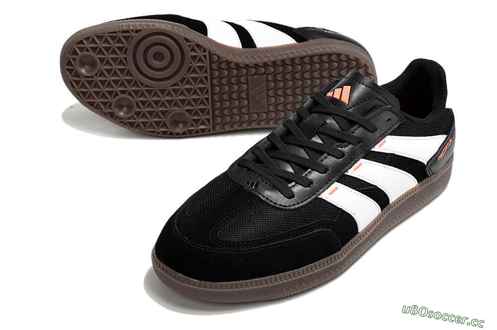 Men's Adidas Predator 24 League IC Indoor & Futsal Low-Tops Football Shoes - Black/White/Brown 3