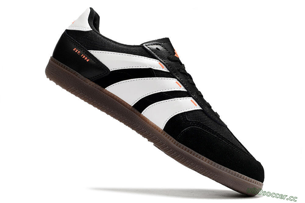 Men's Adidas Predator 24 League IC Indoor & Futsal Low-Tops Football Shoes - Black/White/Brown 4