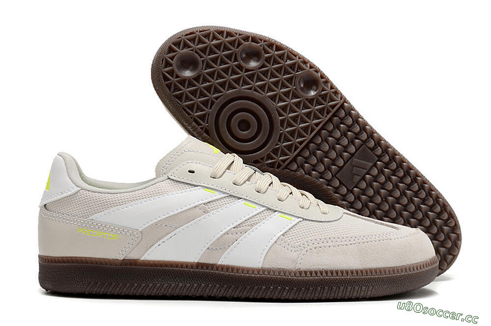 Men's Adidas Predator 24 League IC Indoor & Futsal Low-Tops Football Shoes - Grey/Yellow/Brown 2