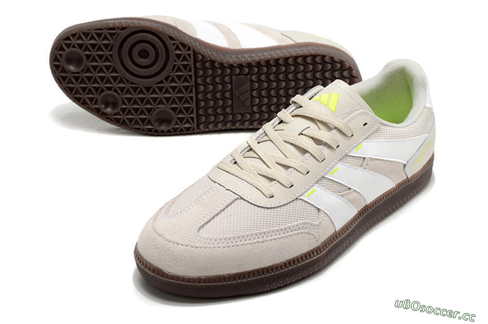 Men's Adidas Predator 24 League IC Indoor & Futsal Low-Tops Football Shoes - Grey/Yellow/Brown 3