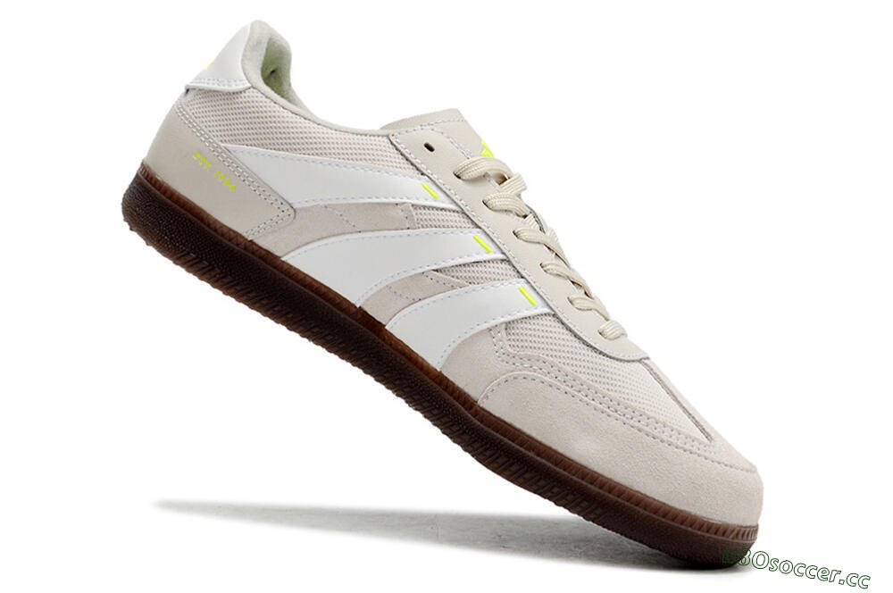 Men's Adidas Predator 24 League IC Indoor & Futsal Low-Tops Football Shoes - Grey/Yellow/Brown 4