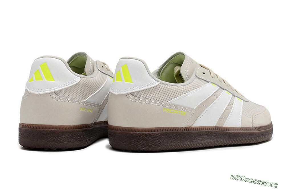 Men's Adidas Predator 24 League IC Indoor & Futsal Low-Tops Football Shoes - Grey/Yellow/Brown 6