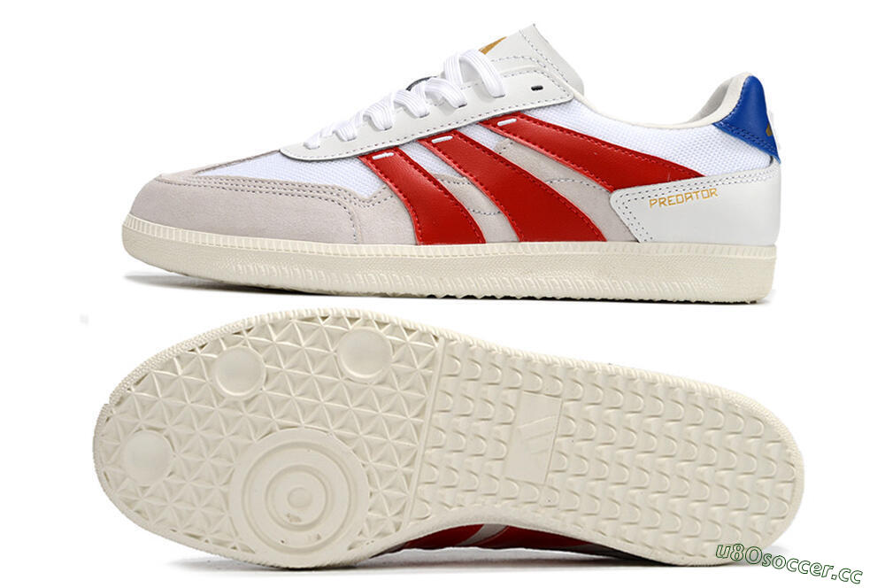 Men's Adidas Predator 24 League IC Indoor & Futsal Low-Tops Football Shoes - Grey/White/Red/Blue 1