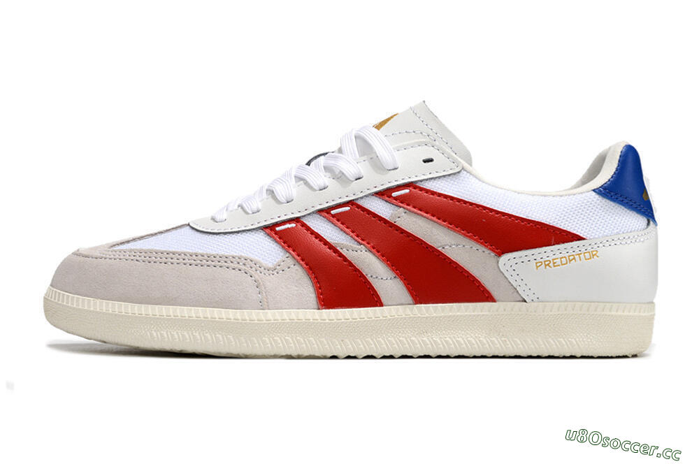 Men's Adidas Predator 24 League IC Indoor & Futsal Low-Tops Football Shoes - Grey/White/Red/Blue 0