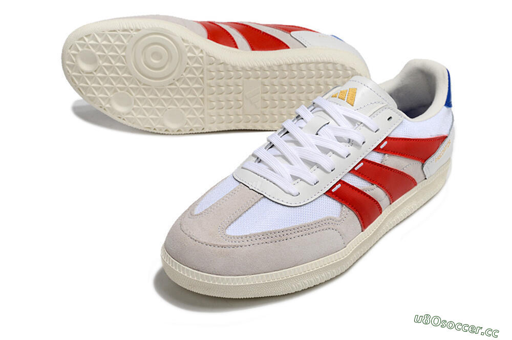 Men's Adidas Predator 24 League IC Indoor & Futsal Low-Tops Football Shoes - Grey/White/Red/Blue 3