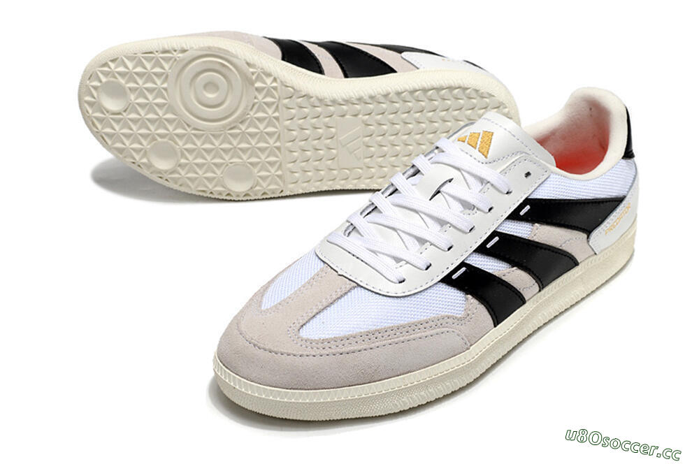 Men's Adidas Predator 24 League IC Indoor & Futsal Low-Tops Football Shoes - Grey/White/Black 3