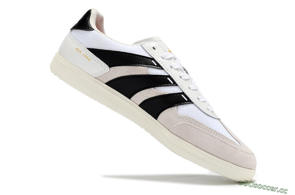 Men's Adidas Predator 24 League IC Indoor & Futsal Low-Tops Football Shoes - Grey/White/Black 4