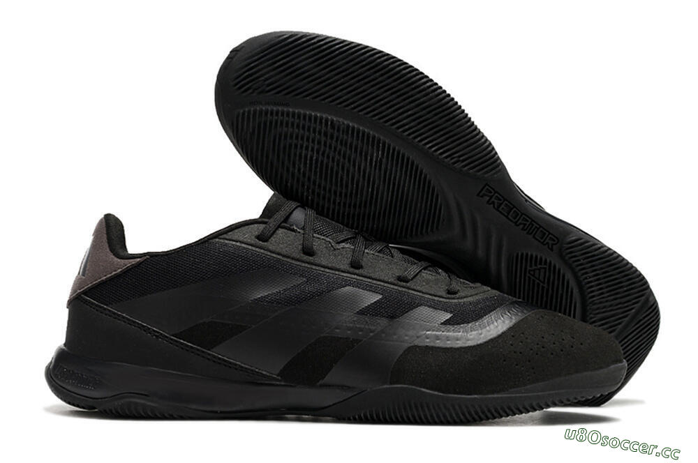 Men's Adidas Predator 24 Elite IC Indoor & Futsal Low-Tops Football Shoes - Black/Brown/Black 2