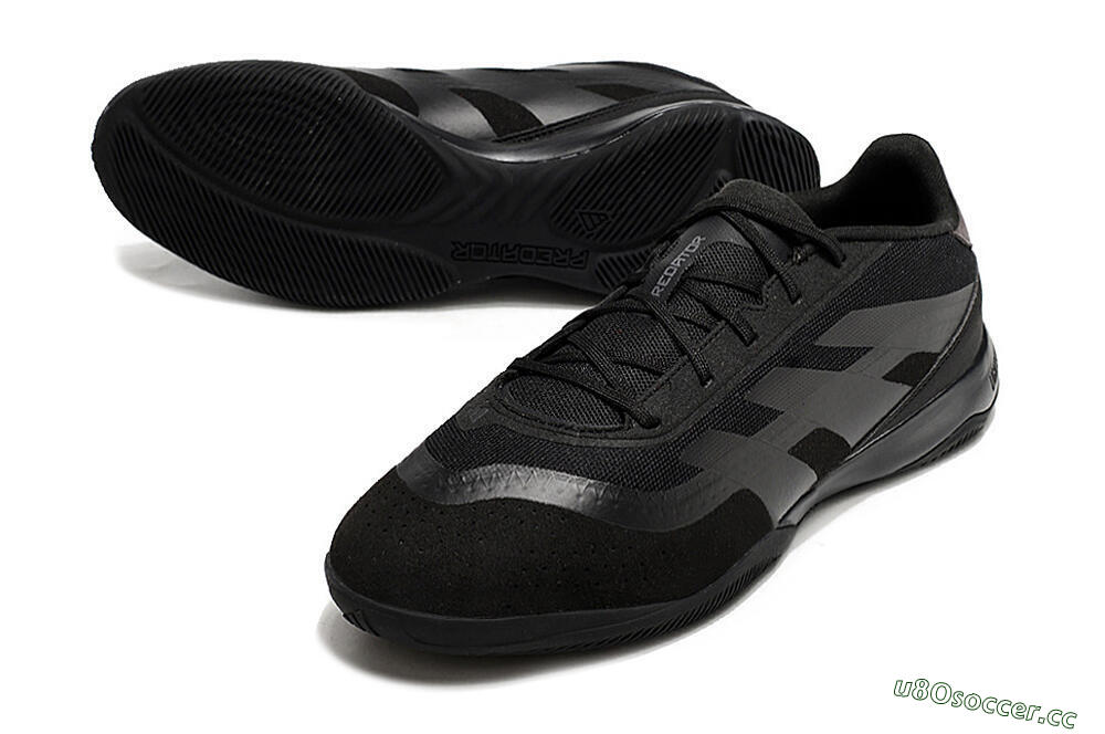 Men's Adidas Predator 24 Elite IC Indoor & Futsal Low-Tops Football Shoes - Black/Brown/Black 3