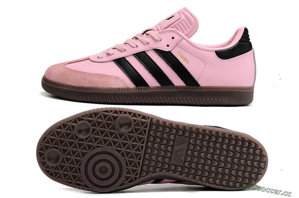 Men's Adidas Samba Messi IC Indoor & Futsal Low-Tops Football Shoes - Pink/Black/Brown 1