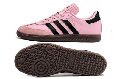 Men's Adidas Samba Messi IC Indoor & Futsal Low-Tops Football Shoes - Pink/Black/Brown