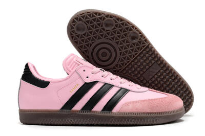 Men's Adidas Samba Messi IC Indoor & Futsal Low-Tops Football Shoes - Pink/Black/Brown