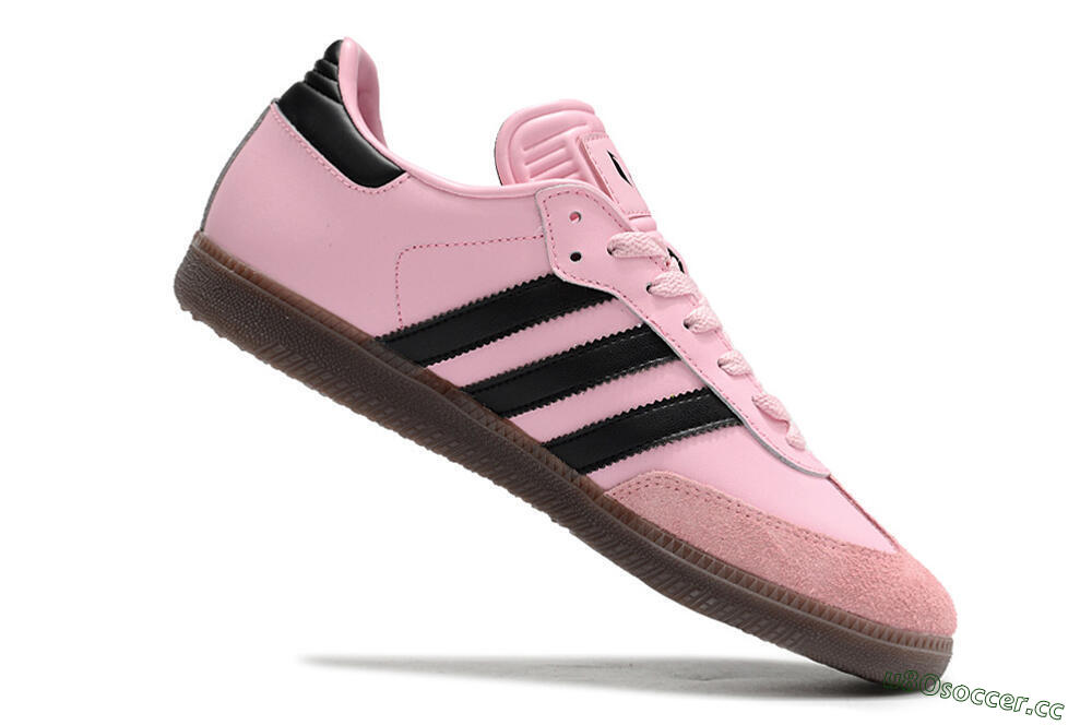 Men's Adidas Samba Messi IC Indoor & Futsal Low-Tops Football Shoes - Pink/Black/Brown 4