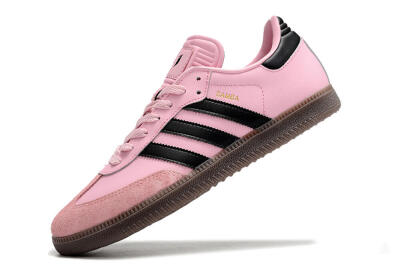 Men's Adidas Samba Messi IC Indoor & Futsal Low-Tops Football Shoes - Pink/Black/Brown
