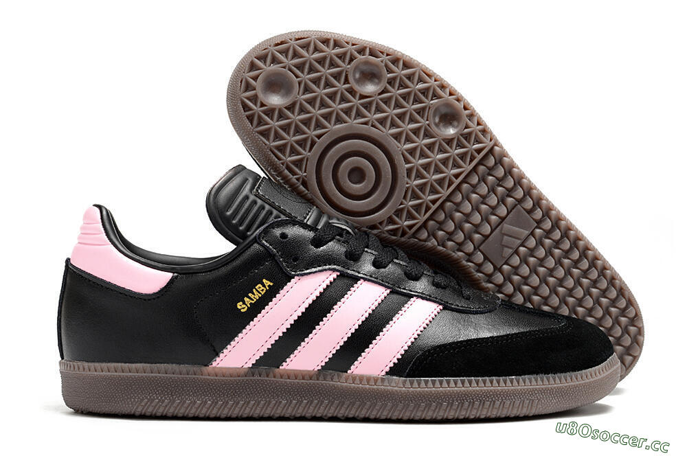 Men's Adidas Samba Messi IC Indoor & Futsal Low-Tops Football Shoes - Black/Pink/Brown 2