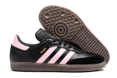 Men's Adidas Samba Messi IC Indoor & Futsal Low-Tops Football Shoes - Black/Pink/Brown