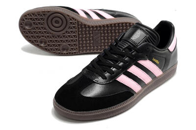 Men's Adidas Samba Messi IC Indoor & Futsal Low-Tops Football Shoes - Black/Pink/Brown