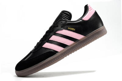 Men's Adidas Samba Messi IC Indoor & Futsal Low-Tops Football Shoes - Black/Pink/Brown