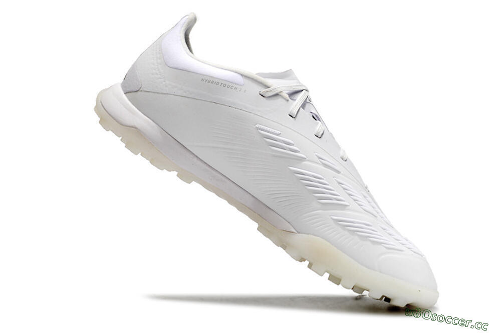Men's Adidas Predator 24 Elite TF Artificial Turf Low-Tops Football Shoes - White/Silver/Beige 4