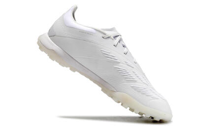 Men's Adidas Predator 24 Elite TF Artificial Turf Low-Tops Football Shoes - White/Silver/Beige