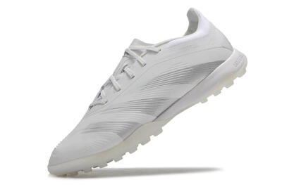 Men's Adidas Predator 24 Elite TF Artificial Turf Low-Tops Football Shoes - White/Silver/Beige