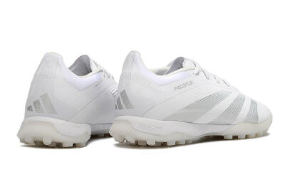 Men's Adidas Predator 24 Elite TF Artificial Turf Low-Tops Football Shoes - White/Silver/Beige