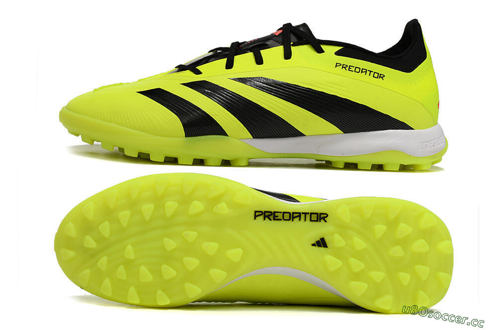 Men's Adidas Predator 24 Elite TF Artificial Turf Low-Tops Football Shoes - Yellow/Black/White 1