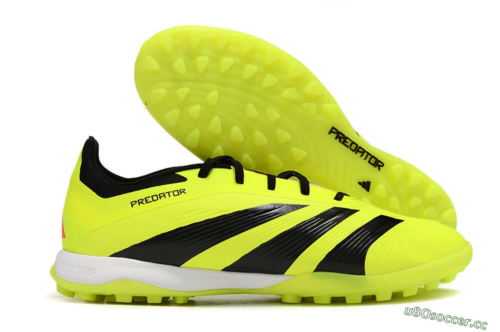 Men's Adidas Predator 24 Elite TF Artificial Turf Low-Tops Football Shoes - Yellow/Black/White 2