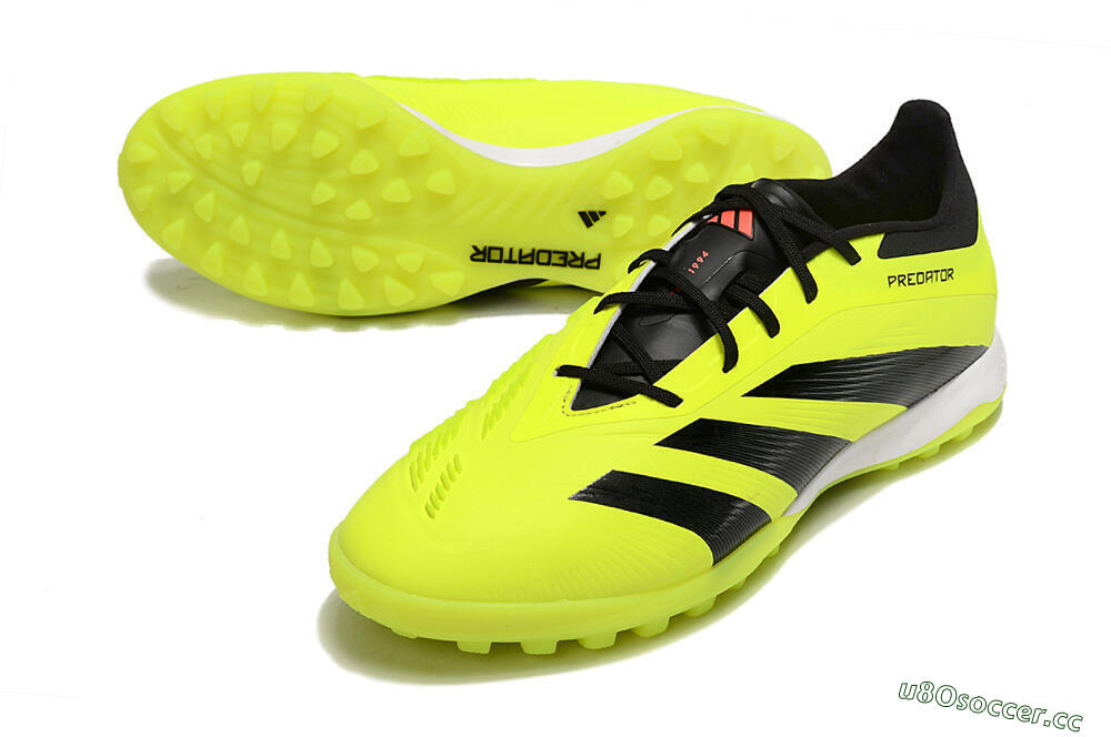 Men's Adidas Predator 24 Elite TF Artificial Turf Low-Tops Football Shoes - Yellow/Black/White 3