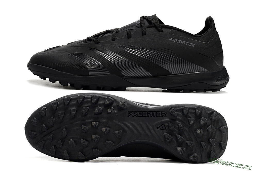 Men's Adidas Predator 24 Elite TF Artificial Turf Low-Tops Football Shoes - Black/Silver/Black 1