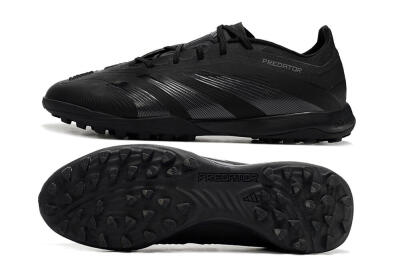 Men's Adidas Predator 24 Elite TF Artificial Turf Low-Tops Football Shoes - Black/Silver/Black