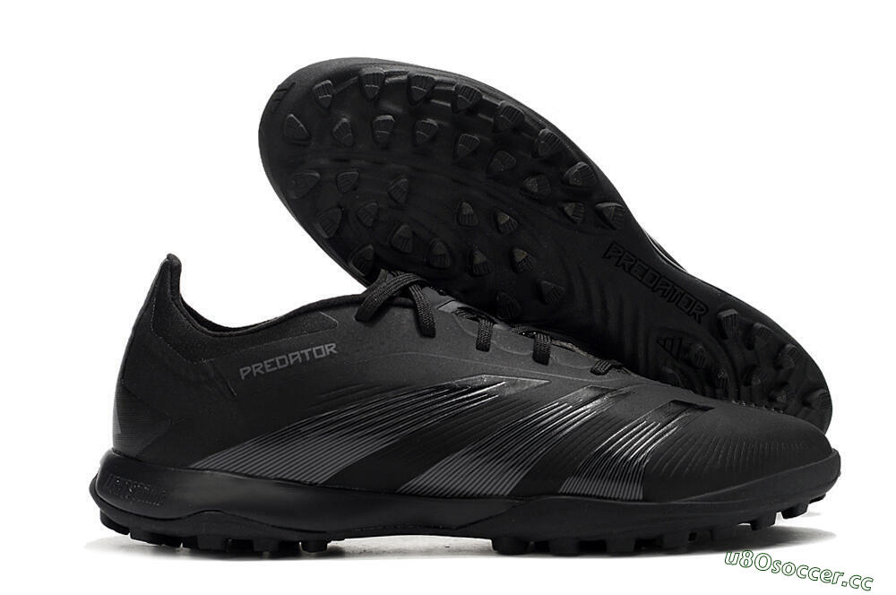 Men's Adidas Predator 24 Elite TF Artificial Turf Low-Tops Football Shoes - Black/Silver/Black 2
