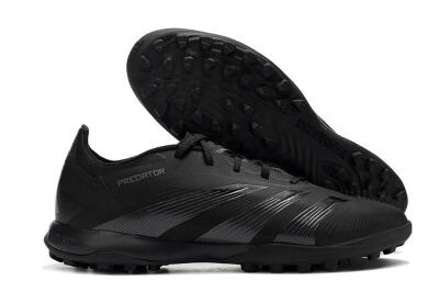 Men's Adidas Predator 24 Elite TF Artificial Turf Low-Tops Football Shoes - Black/Silver/Black