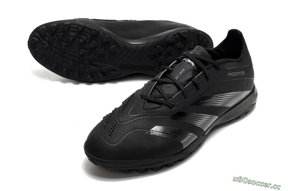 Men's Adidas Predator 24 Elite TF Artificial Turf Low-Tops Football Shoes - Black/Silver/Black 3